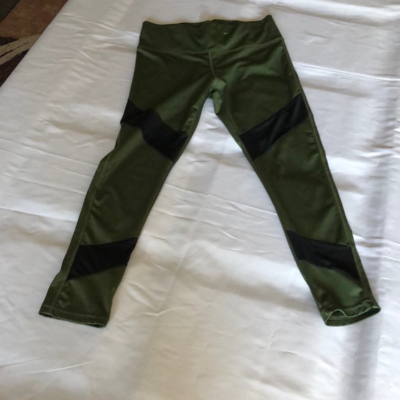 Women’s size large series 8 green with black mesh leggings - Picture 1 of 8